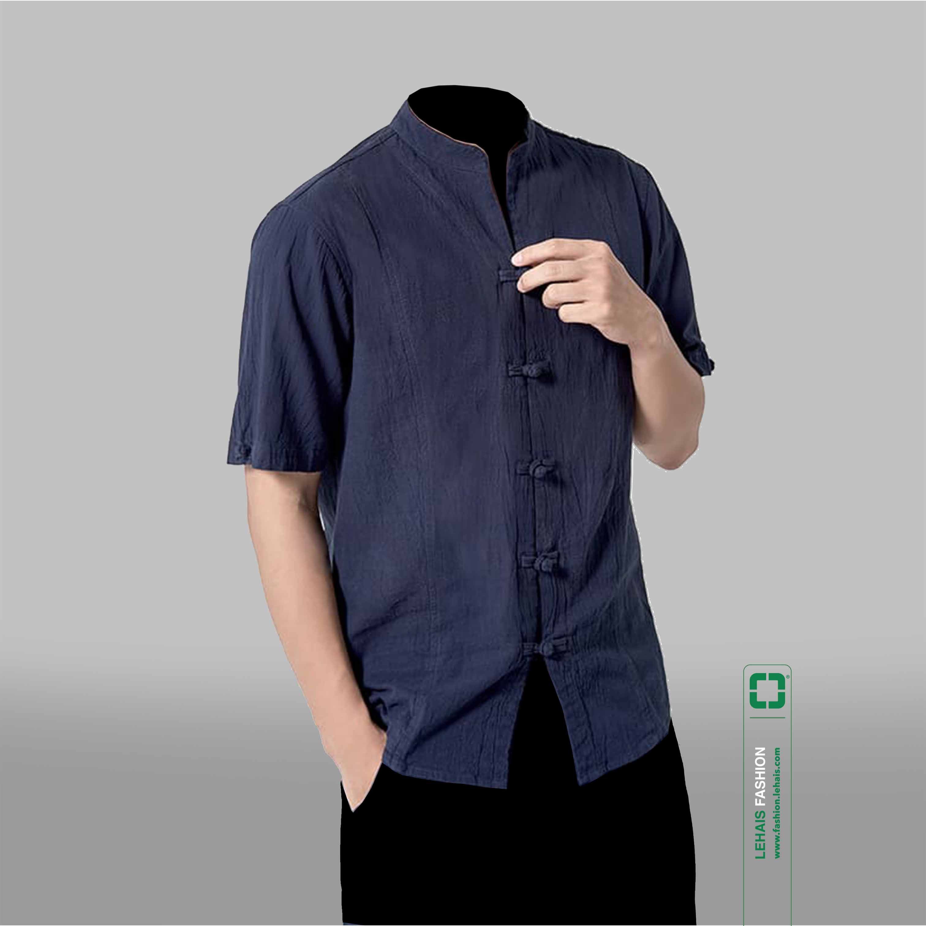 Men's short-sleeve button-down shirt - A1LHFA