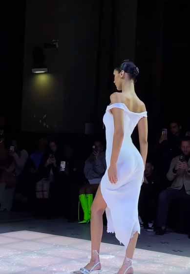 Chiếc váy được tạo thành từ sơn trên cơ thể người ngay tại sân khấu 5
