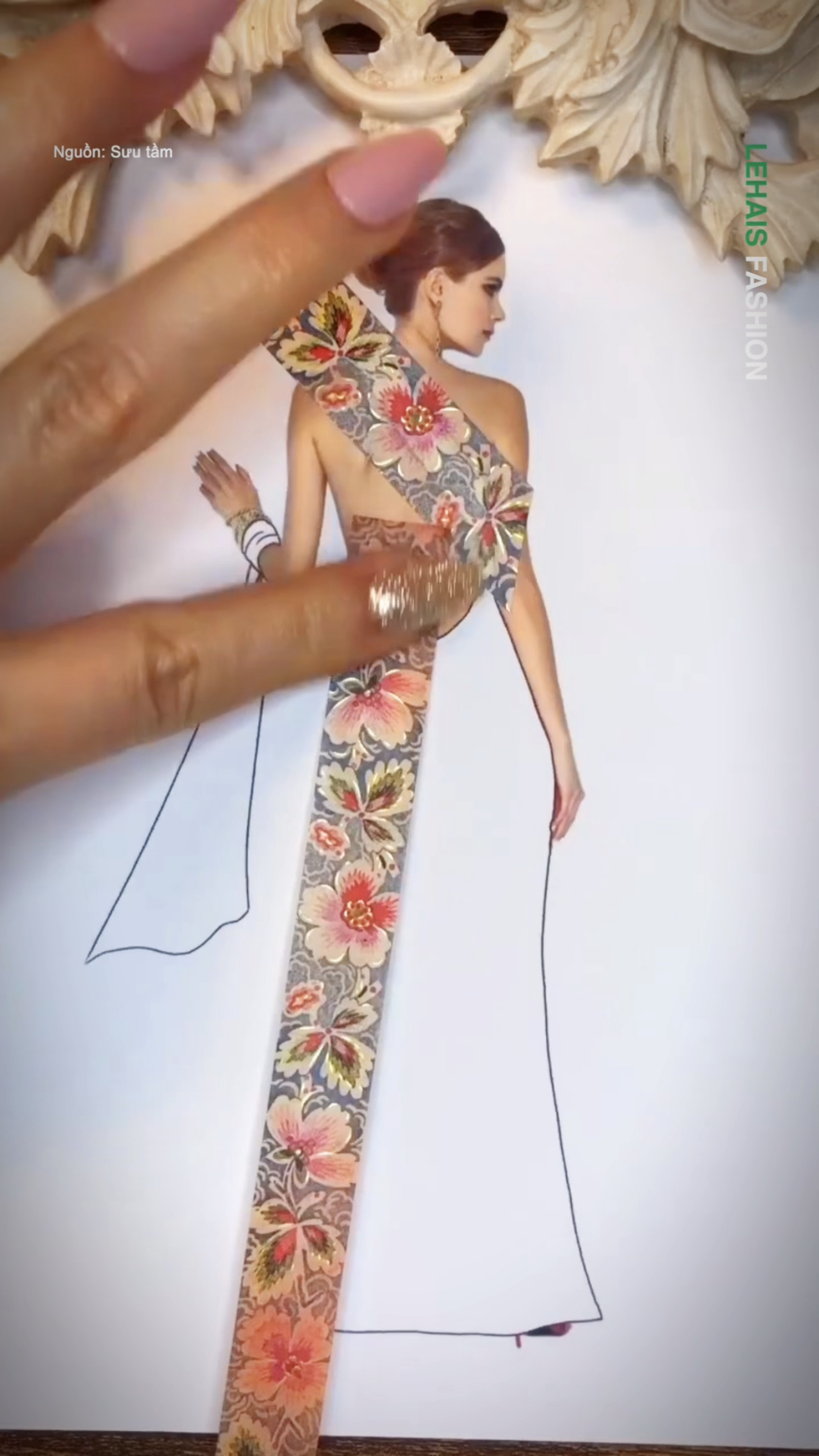 Sử dụng hoạ tiết băng dính giấy để lên ý tưởng thiết kế váy
