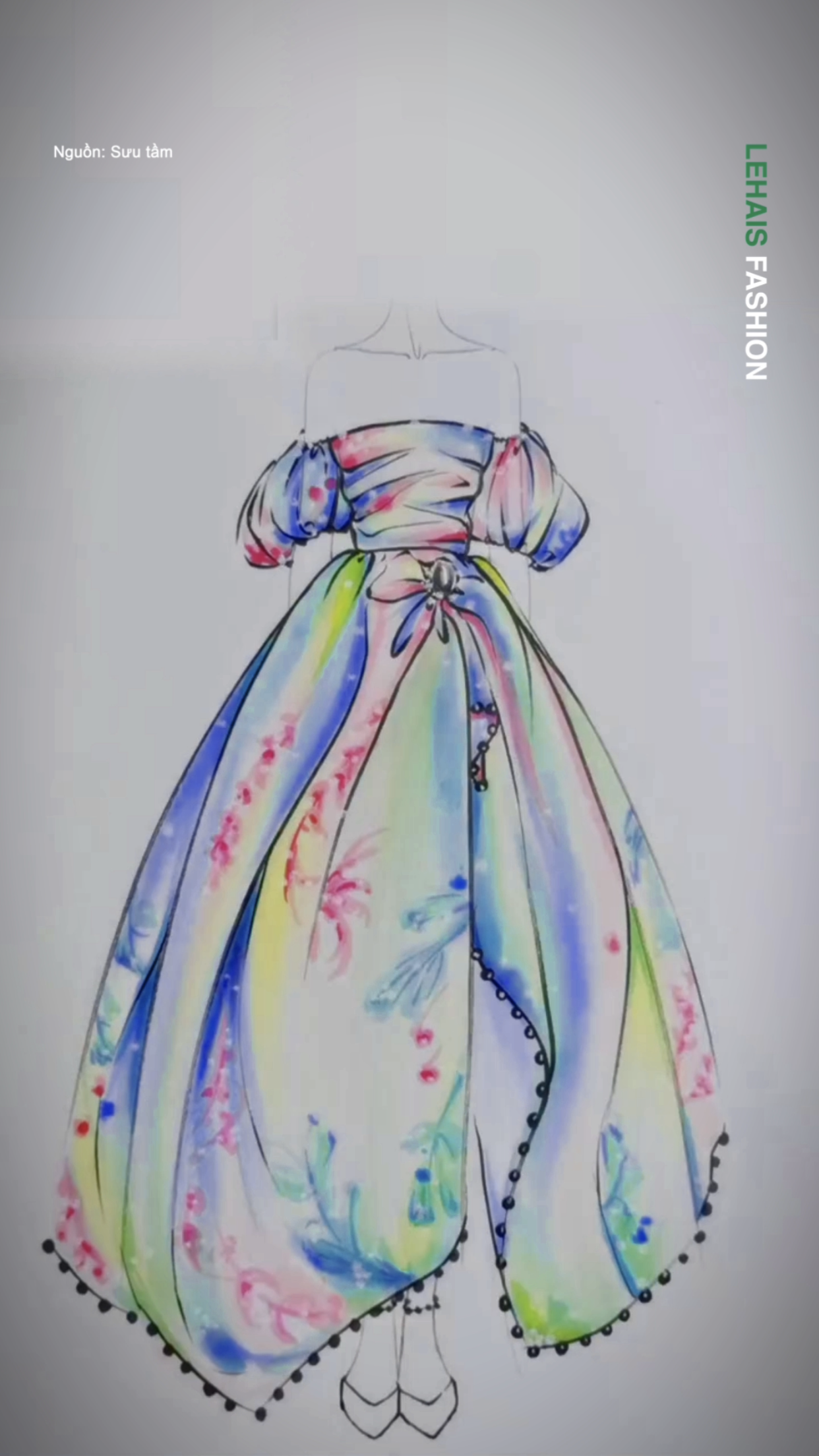 Vẽ thiết kế váy bằng bút cực đáng yêu