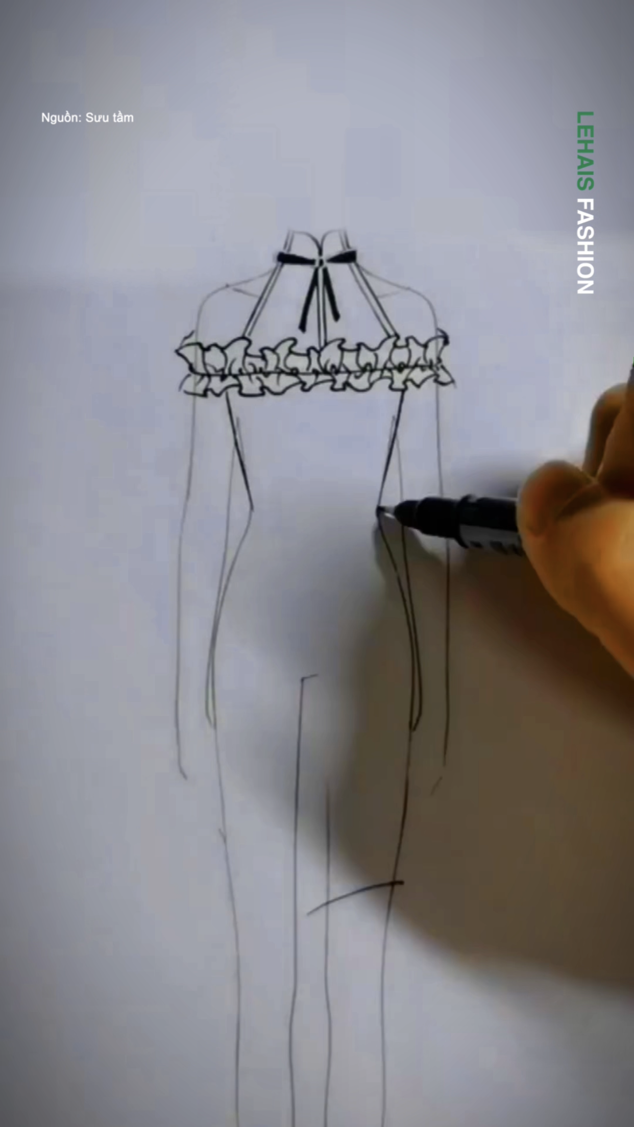 Vẽ thiết kế váy cực đơn giản